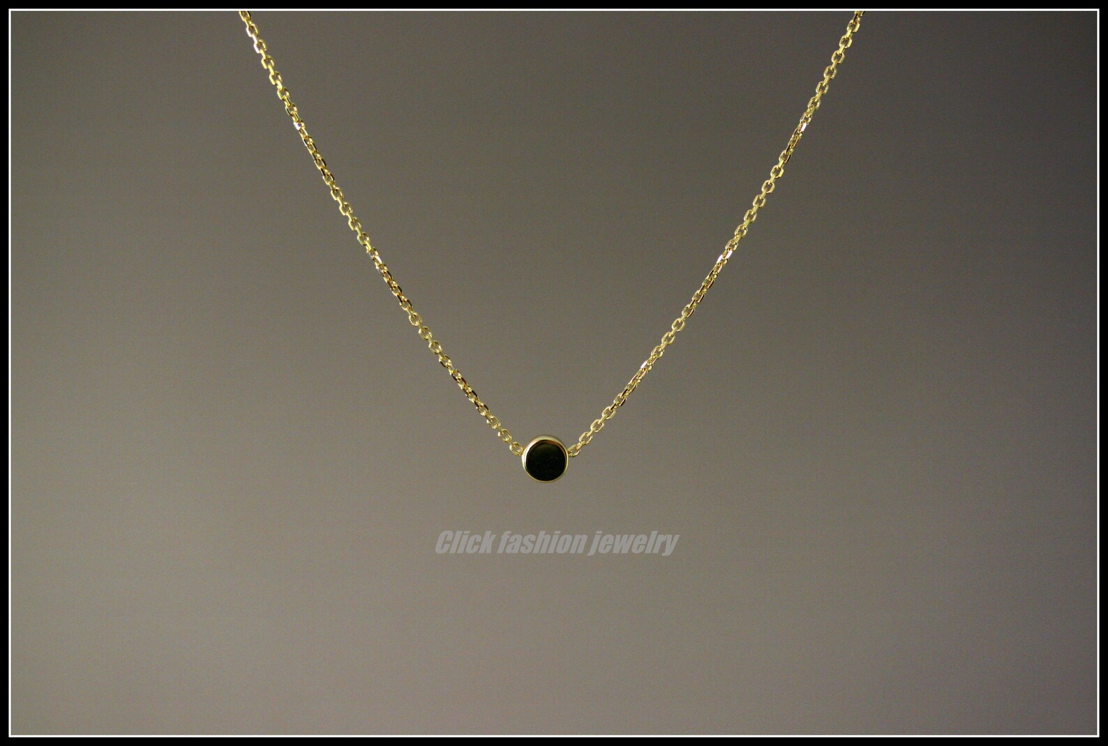 Solid Gold Circle Necklace Gold Dot Necklace 10 K Gold Etsy