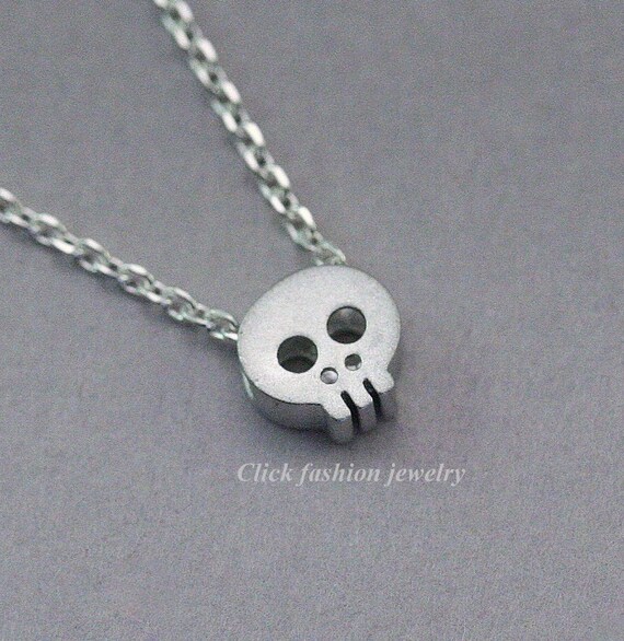 Tiny Skull Necklace Skull Necklace Rose 