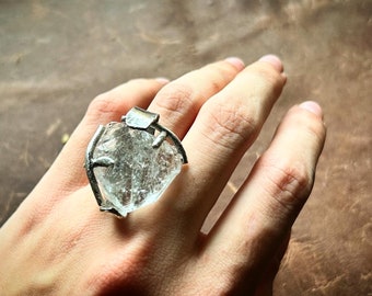 Beyond the Veil | Quartz and 925 Sterling Silver Statement Ring