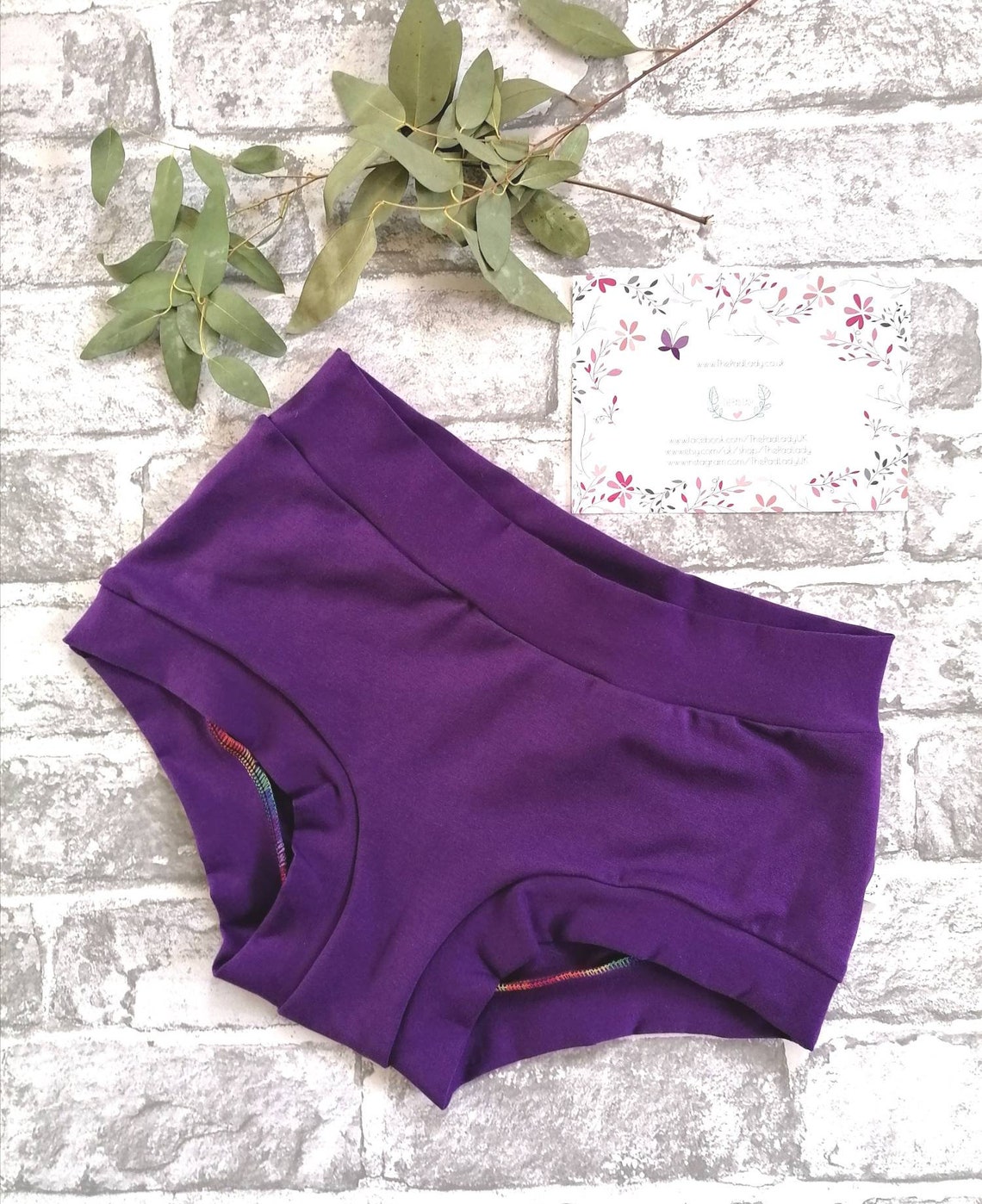Plain Purple Cotton Lycra Boy Shorts in Size Small 810 Etsy UK