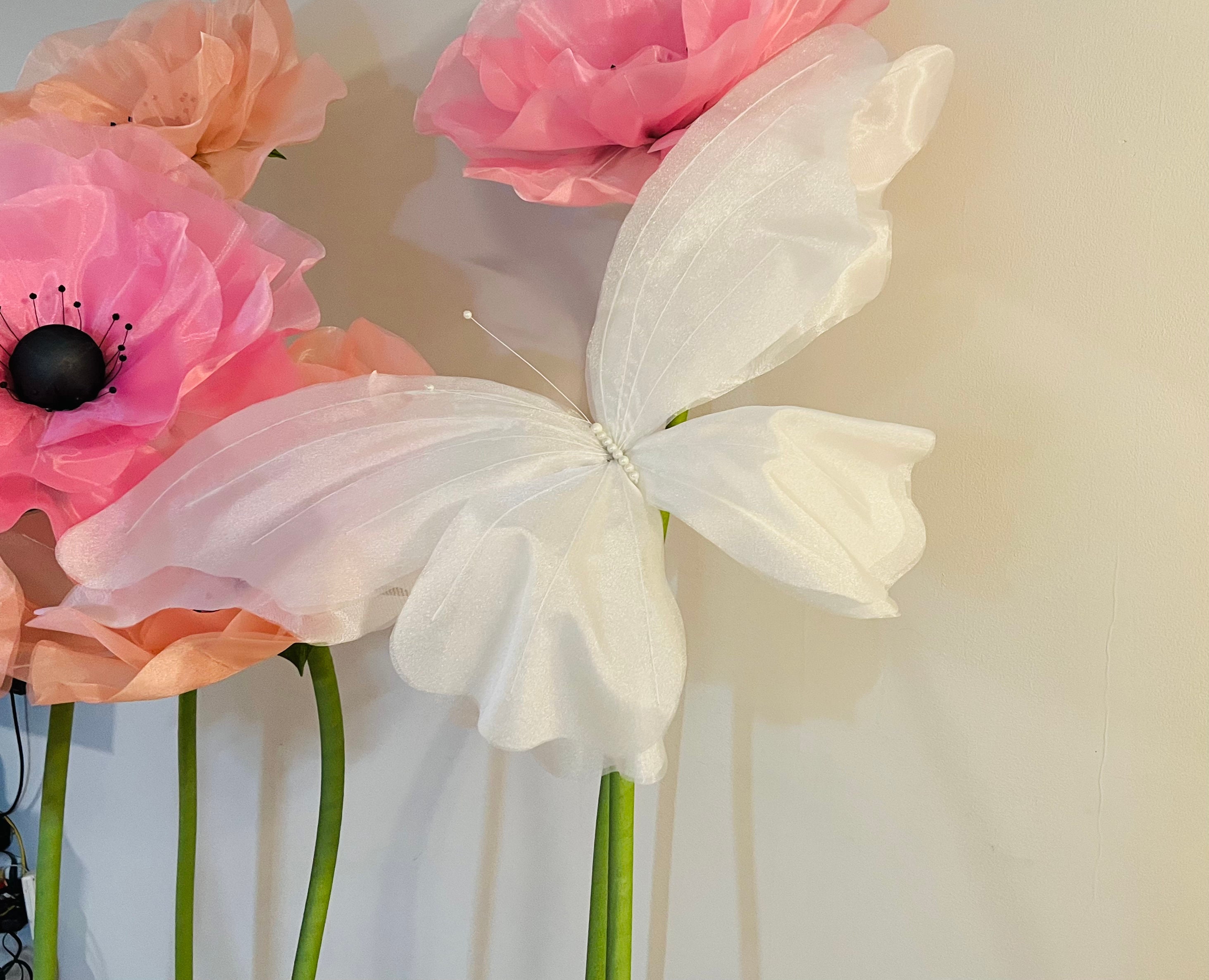 Tender Pink Giant Flowers Set of 3 Flowers – Silk Butterflies