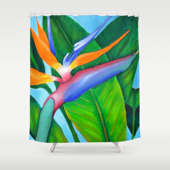 Birds Of Paradise Shower Curtain Etsy