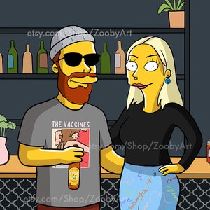 Custom Yellow Portrait two person full body + custom background