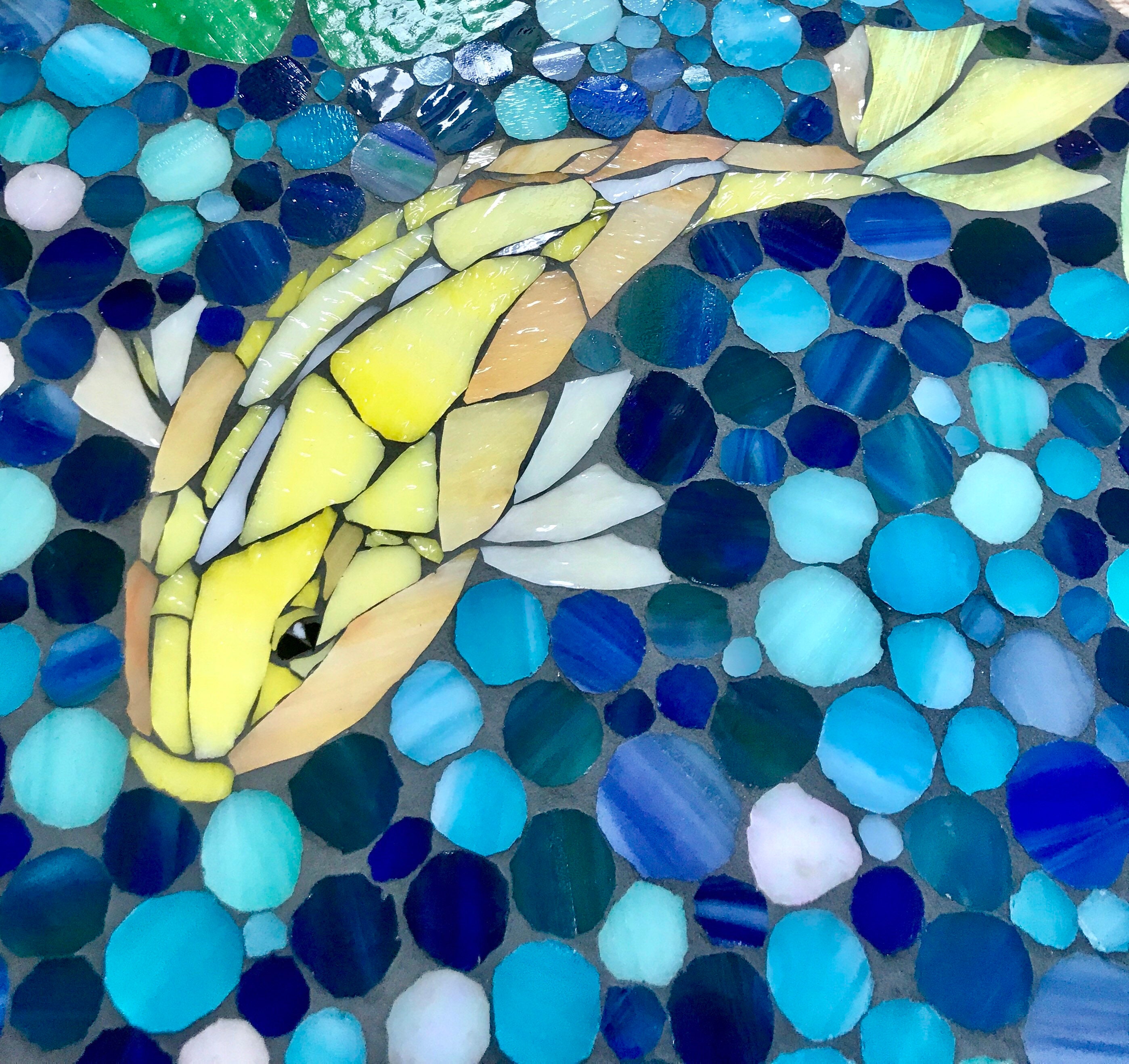 Made to Orderthe Koi Pond Stained Glass Mosaic Wall Artlarge Etsy UK