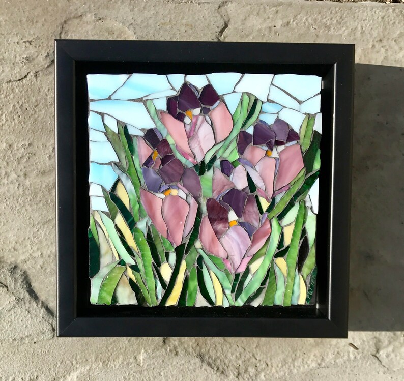 Crocus Art Glass Mosaic Flower Wall Decor Mosaics Stained
