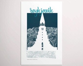 Reykjavik, Iceland — European Capitals Graphic Poster PDF