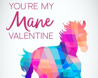 Funny Horse Geometric Valentine Printable PDF