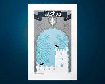 Lisbon, Portugal — European Capitals Graphic Poster PDF