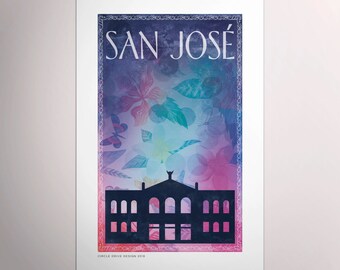 San José, Costa Rica — Central American Capitals Graphic Poster PDF