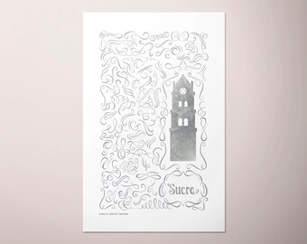 Sucre, Bolivia  — South American Capitals Graphic Poster PDF