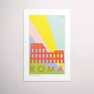 Rome, Italy Deco Style— European Capitals Graphic Poster PDF