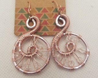 Rose Gold Spiral Earrings - Gift