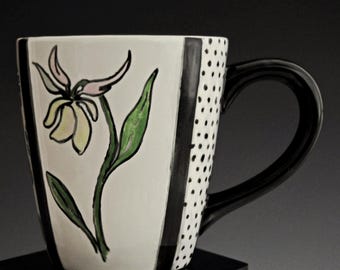 Coffee Mug, Unique Hand Painted Cup, also for Tea and Cocoa.