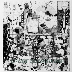 Messages - Giclee Art Print, ink drawing, black and white art, FREE SHIPPING US