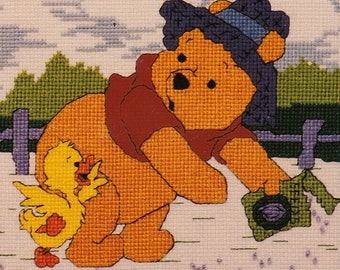 Winnie the Pooh Cross Stitch Kit, Pooh's Little Helpers, Leisure Arts Pooh #113235, UNOPENED