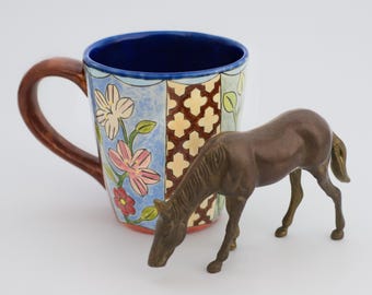 Ceramic Mug for Coffee, Tea or Cocoa. Handmade with Original Artwork.