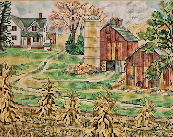 Fall House Counted Cross Stitch Kit, Candamar Designs Inc,#50858 UNOPENED.