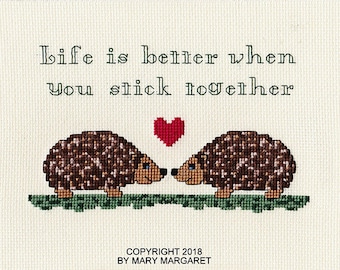 Hedgehog Cross Stitch Kit, Original Design, Limited Edition