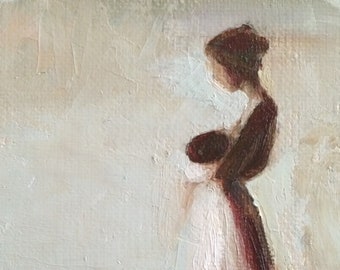 Mother and Baby Fine Art Print of Original Oil Painting [#125]