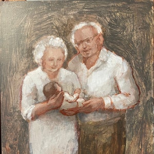 Grandparents and baby fine art prints