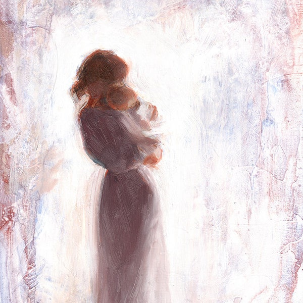 Mother and Child Fine Art Print of Original Oil Painting [#111]