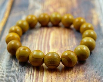 Free Shipping 12mm Wood Grain Jasper Men Men's Big Beaded Stone Brown Meditation Lithotherapy Zen Yoga Gifts For Him Boyfriend Bracelet