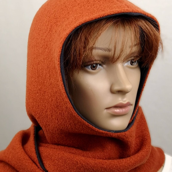 "Oliver" hooded scarf with press studs for men and women