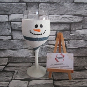 Christmas design glitter glass elf/santa/pudding/snowman/reindeer/nutcracker single glass supplied image 3