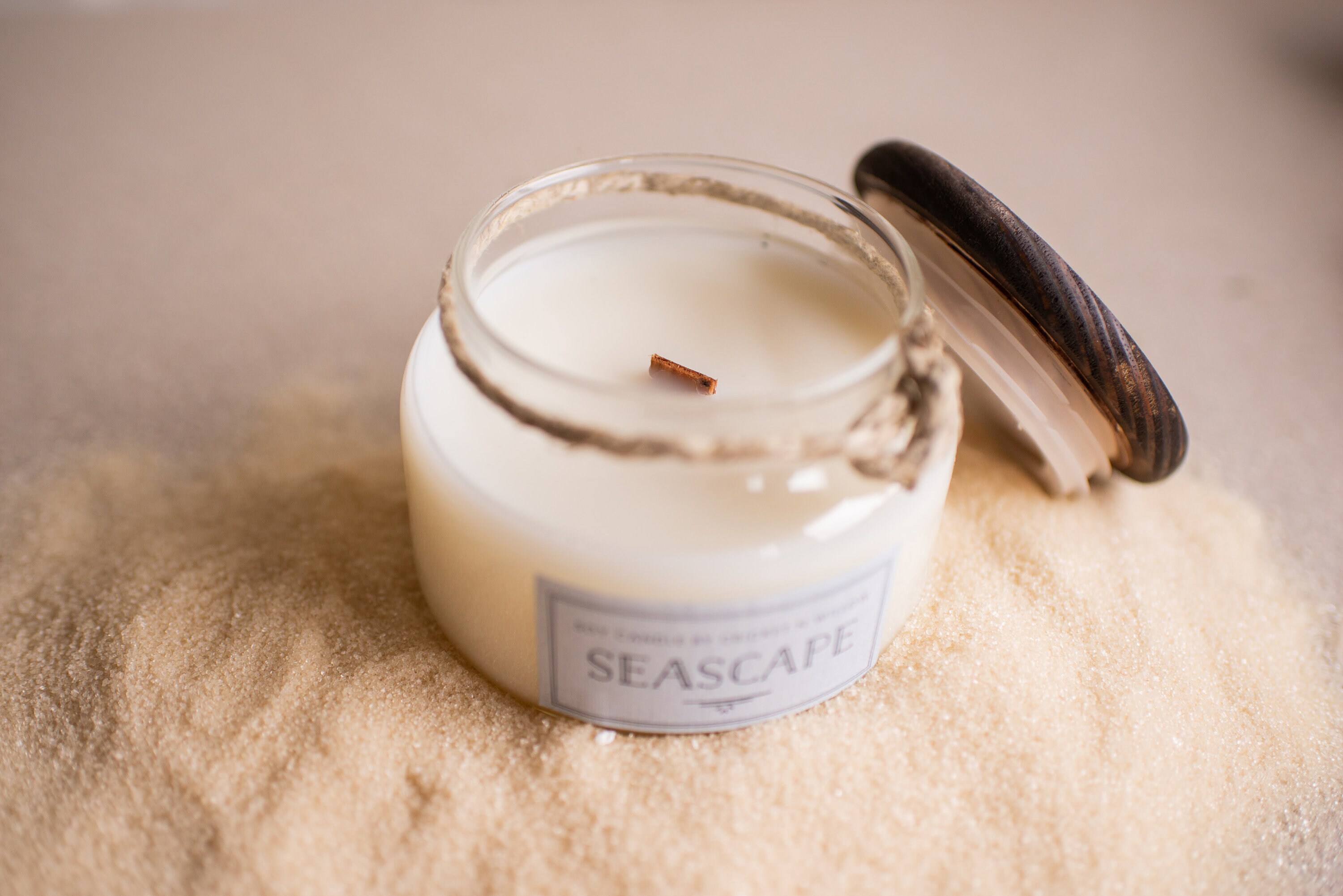 Handmade Luxury Soy Wax Candle with Crackling Wood Wick Beach Etsy