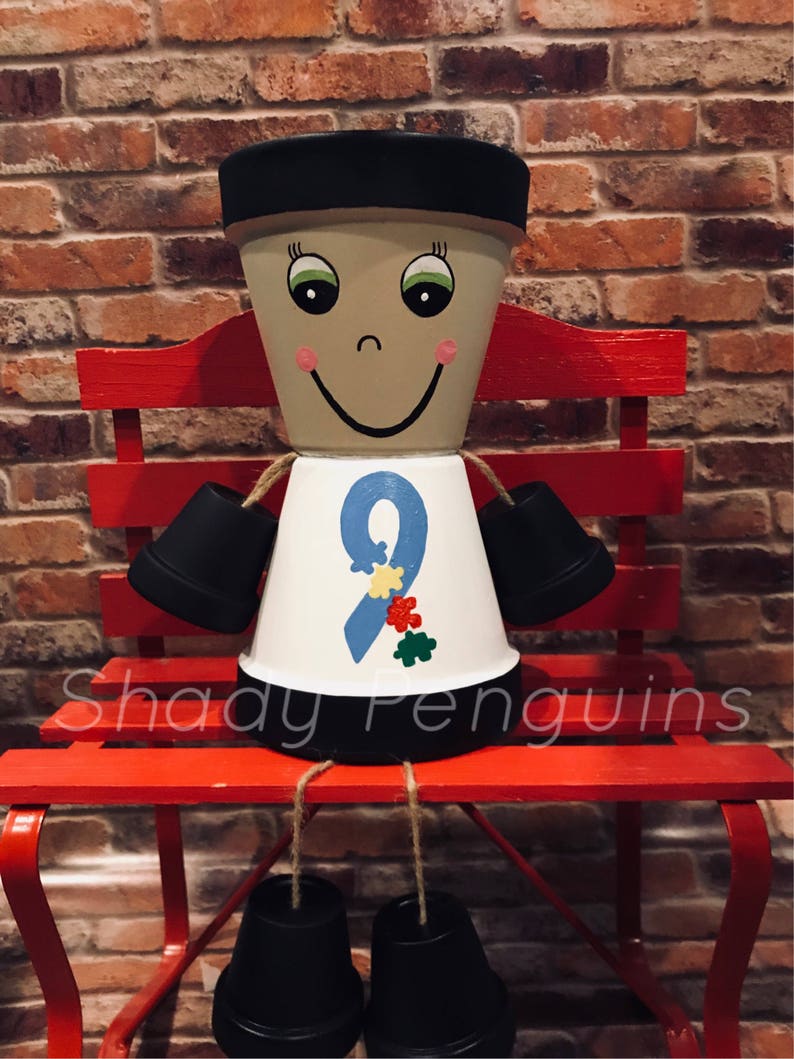 12 Autism Awareness Flower Pot/ Flower Pot/ Indoor Etsy