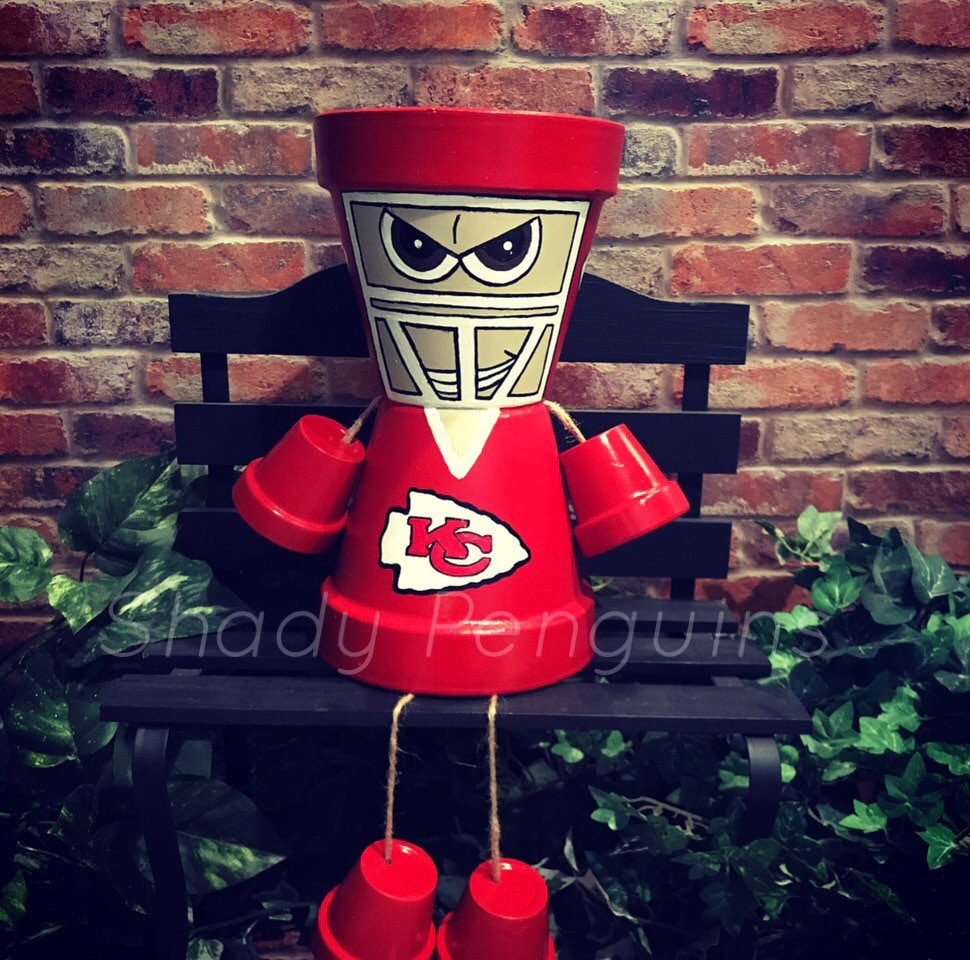 Kansas City Chiefs Flower Pot Football Player/ Terra Cotta/ Etsy UK