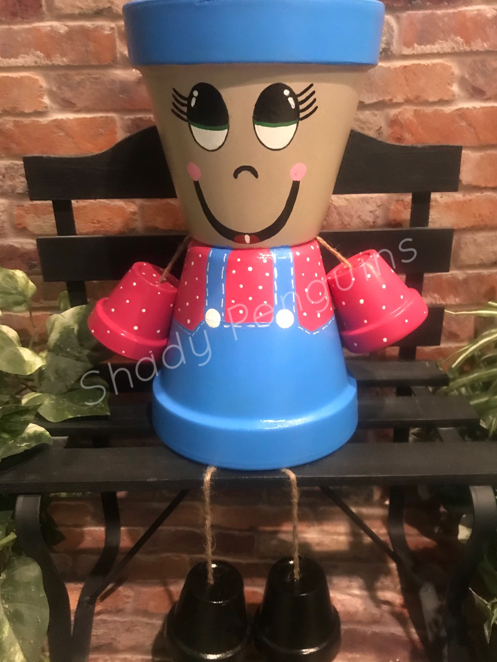 Country Girl Flower Pot Girl /clay Pot People / Flower Pot Etsy
