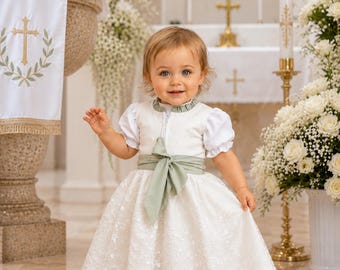 Dirndl for christening | Baby dirndl made of silk/cotton & lace | Festive christening gown