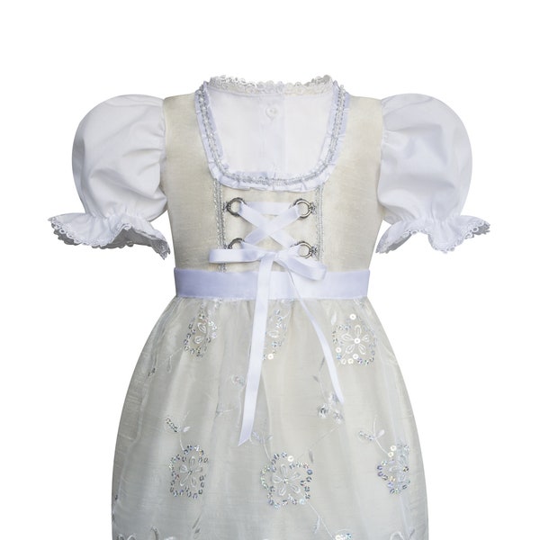 Taufdirndl, Taufkleid, Kleid aus Seide In Gr.62-80