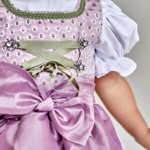 Dirndl made of artificial silk in pink for baptisms, weddings or other occasions in sizes 62, 68, 74, 80, 86 image 10