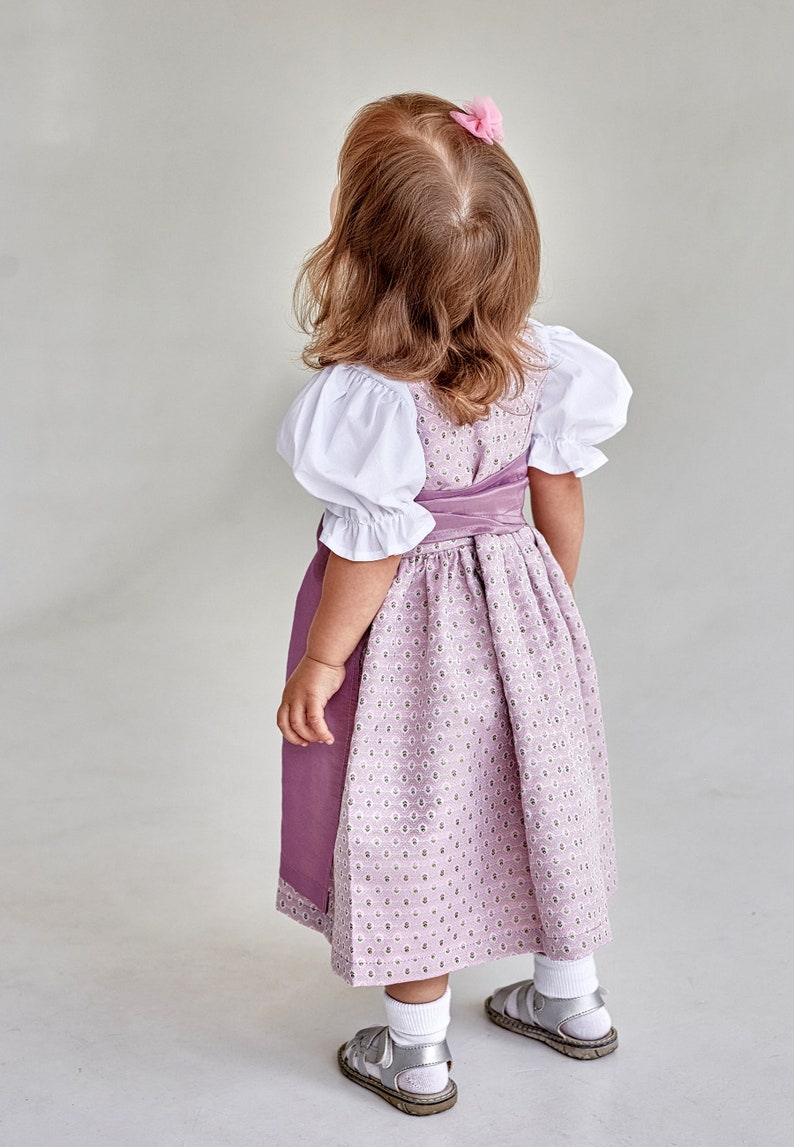Dirndl made of artificial silk in pink for baptisms, weddings or other occasions in sizes 62, 68, 74, 80, 86 image 8