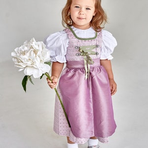 Dirndl made of artificial silk in pink for baptisms, weddings or other occasions in sizes 62, 68, 74, 80, 86 image 5