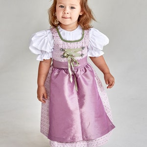 Dirndl made of artificial silk in pink for baptisms, weddings or other occasions in sizes 62, 68, 74, 80, 86 image 2