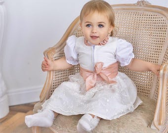 Dirndl for christening | Baby dirndl made of silk/cotton & lace | Festive christening gown