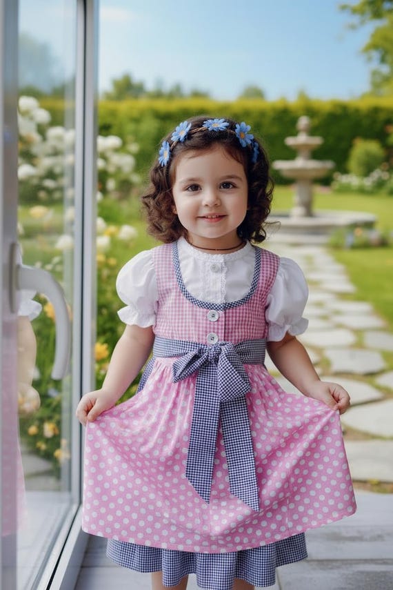 bavarian ladies dress Bavaria Trachten Women's German Dirndl Dress Blue Gold M