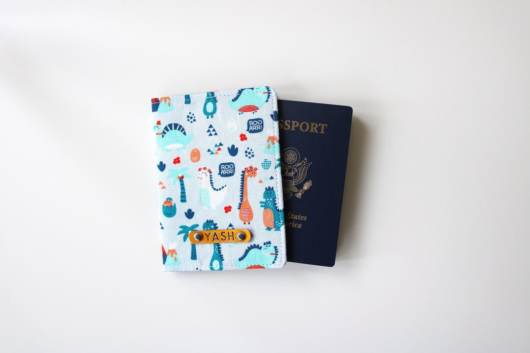 Blue Dinosaur Print Passport Holder Dinosaur Lover Passport Etsy