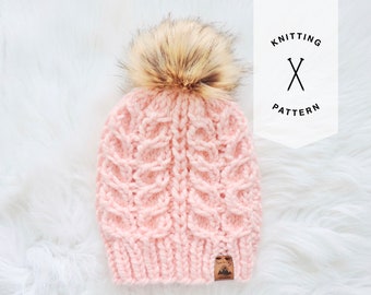 Hat Knitting Pattern, Super Bulky Knitting Hat Pattern - The Snowy Owl Beanie