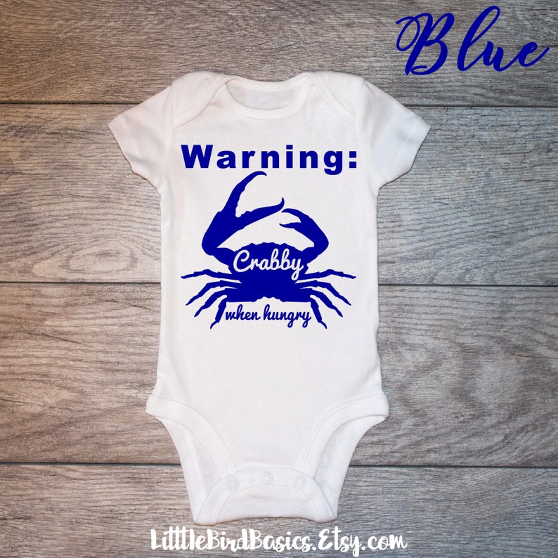 Nautical baby shower onesie crab onesie baby shower nautical | Etsy