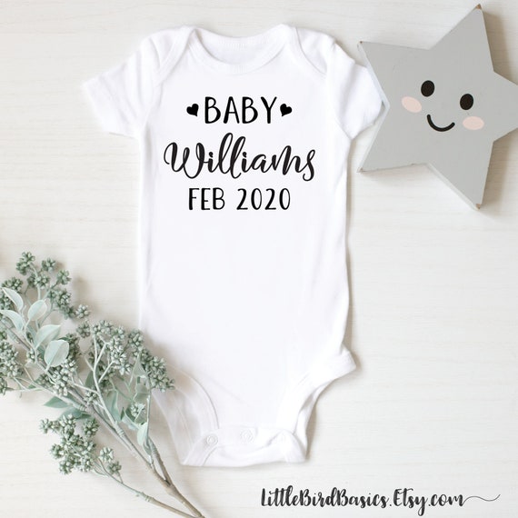 etsy baby announcement onesie