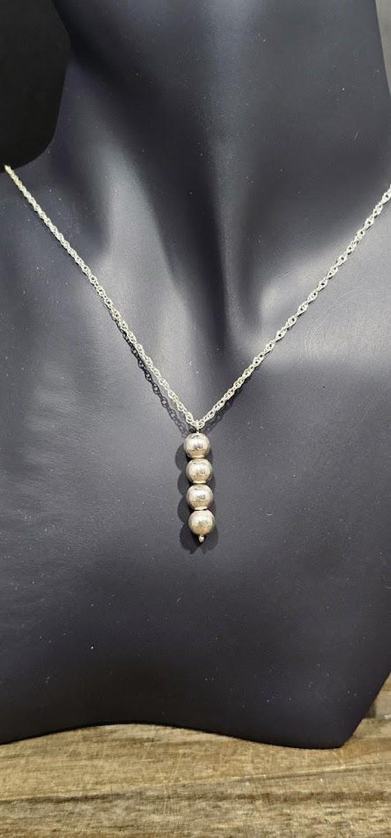 Sterling Silver Necklace With Sterling Silver Beads