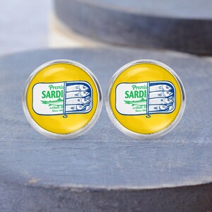 Sardinen Ohrstecker: Sardinen Halskette, baumeln Ohrringe, Silber Charme, Sardinen Geschenk