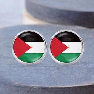 Palestine Flag Earrings, Palestine Necklace, Cuff Links, Palestinian Gift, Dangle Earrings