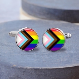 All Inclusive Cuff Links, Pride Cuff Links, Dangle Earrings, Lever Back Earrings, LGBTQ Gift, Clip on Earrings