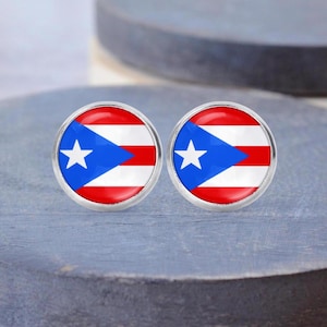Puerto Rico Flag Earrings, Puerto Rico Necklace, Puerto Rico, Cuff Links, Puerto Rico Jewelry
