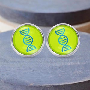 DNA Strand Stud Earrings, Science Earrings, Biology Earrings, Lever Back Earrings, Science Jewelry, Science Gift